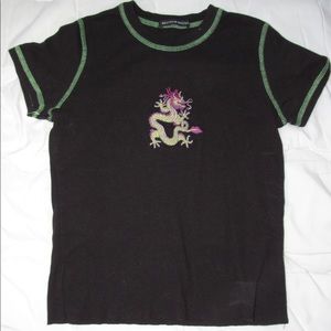 Black and green dragon brandy Melville top